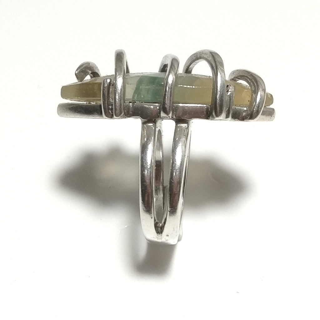 ANELLO artigianale in argento 925 con Flourite | GIOIELLI IN ARGENTO