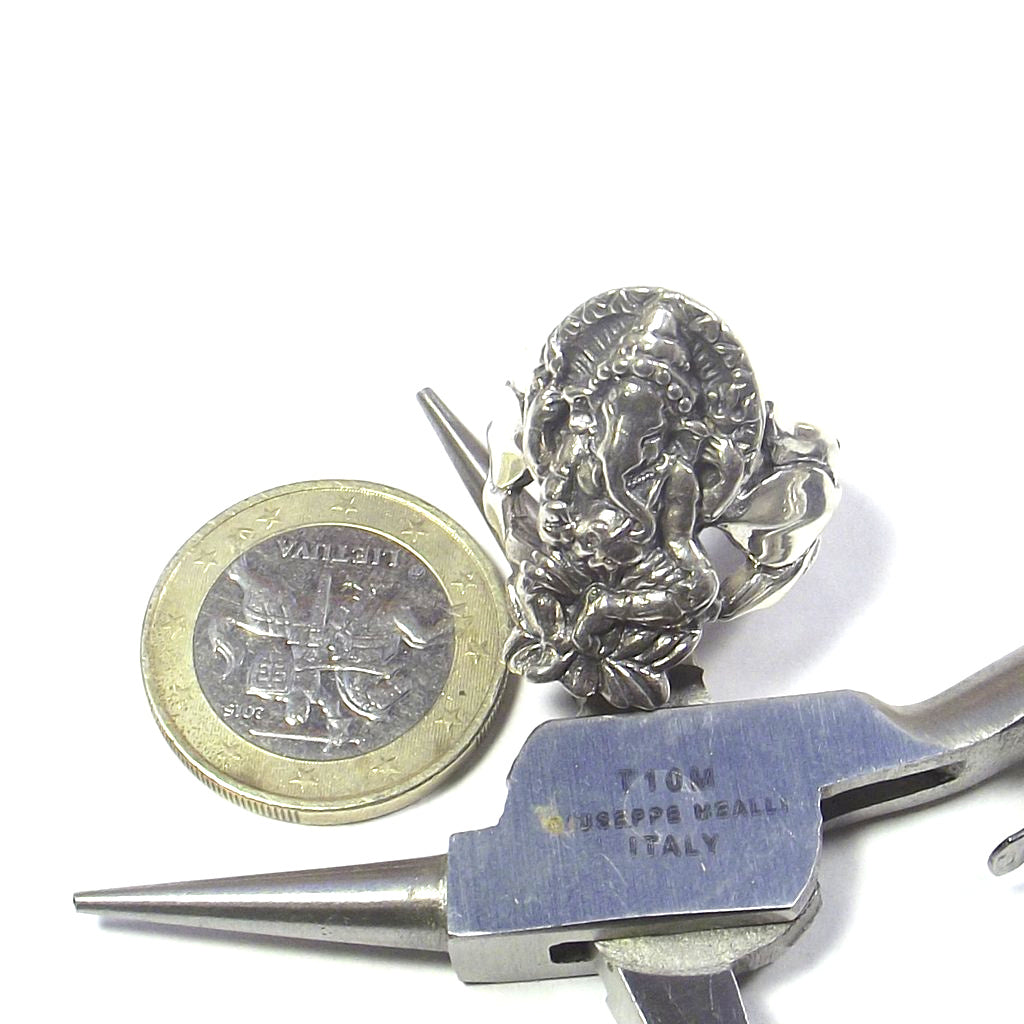 ANELLO GANESH danzante in argento 925 - GHORAWAL