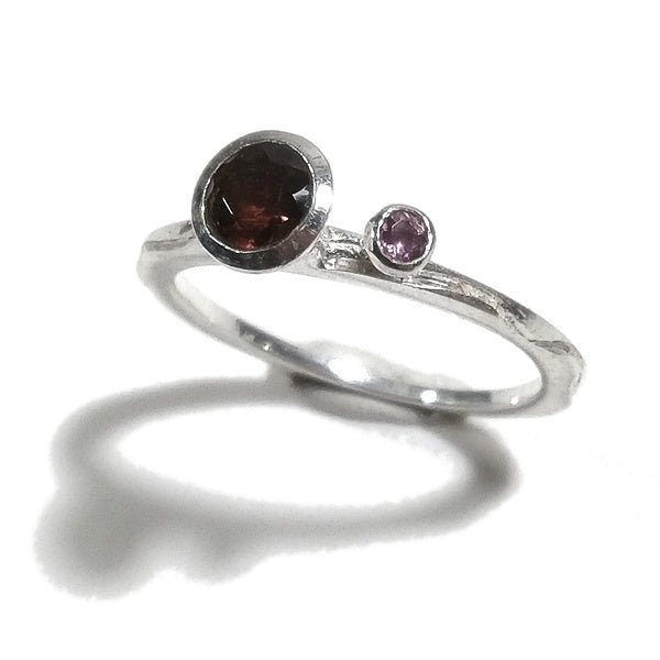 ANELLO artigianale in argento 925 Anello con pietra Labradorite, Granato | GIOIELLI IN ARGENTO