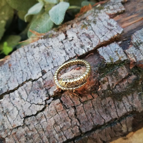 ANELLO ILA in ottone color oro ANELLO artigianale ottone | Anello serpente