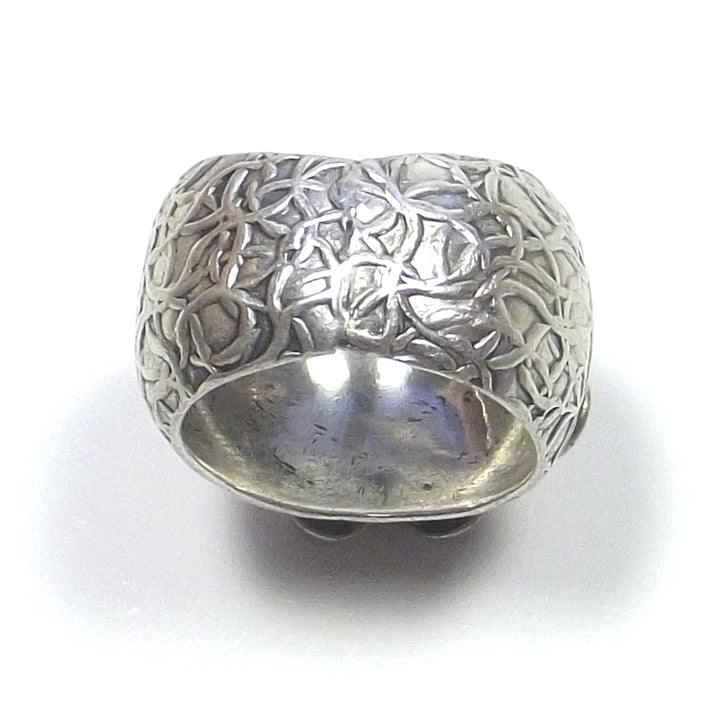 KAREN ring 925 silver flower shape - ETHNIC