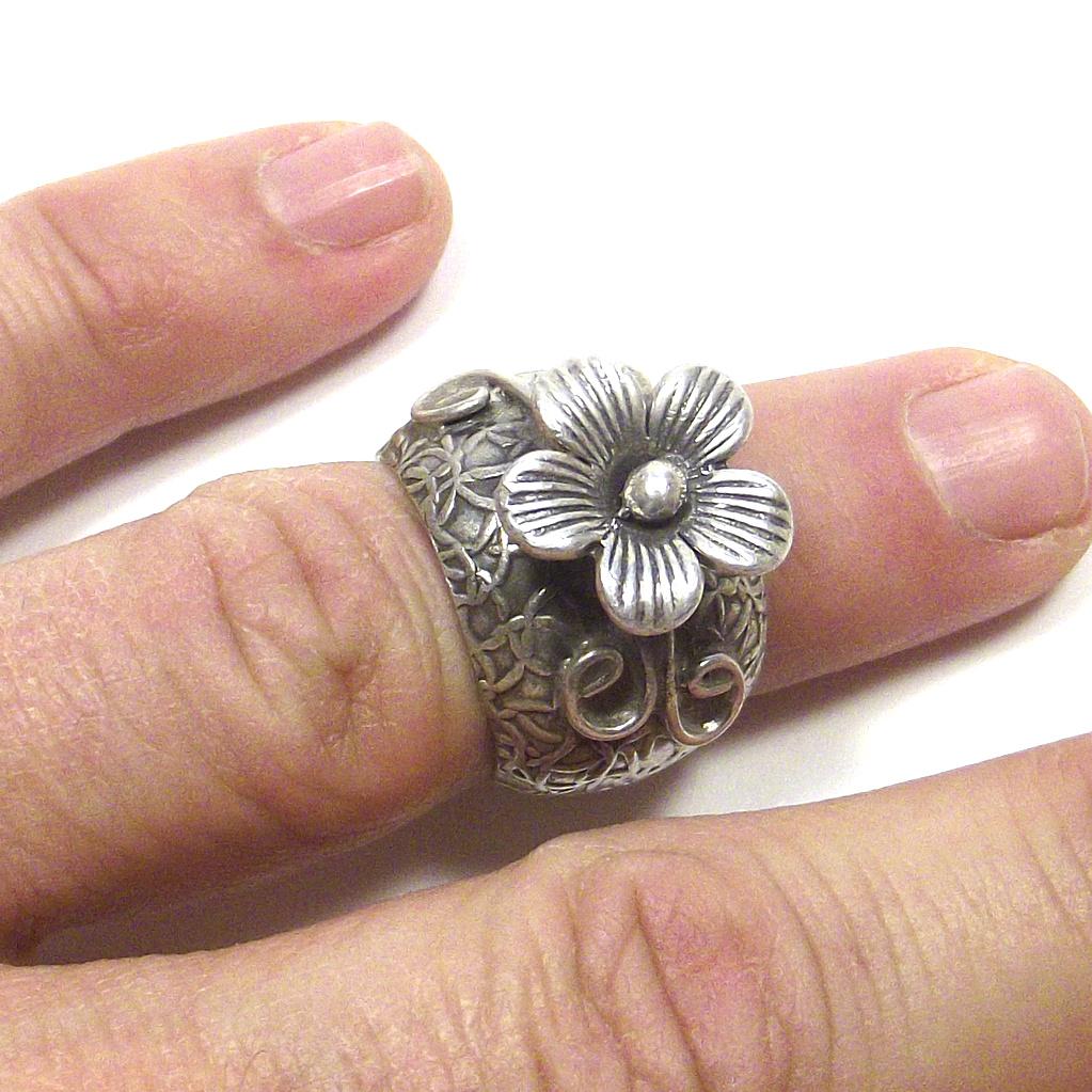 Anello KAREN argento 925 forma di fiore - etnico