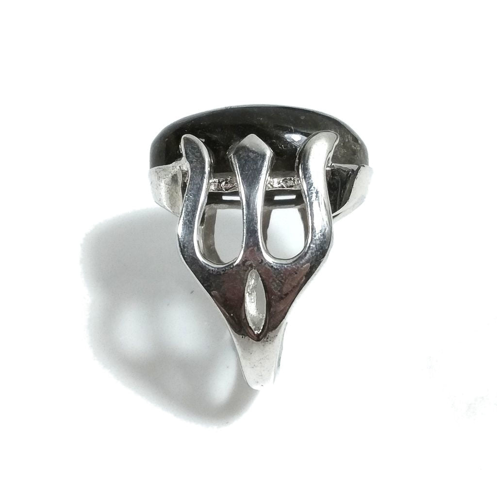 ANELLO artigianale in argento 925 con Labradorite | TRIDENTE