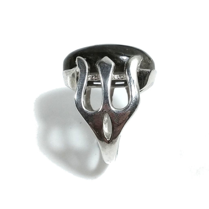 ANELLO artigianale in argento 925 con Labradorite | TRIDENTE