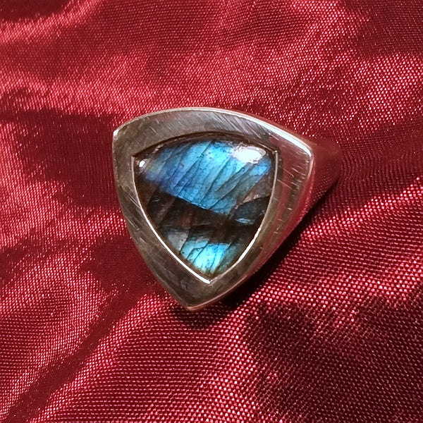 ANELLO artigianale in argento 925 con Corniola sfaccettata | Gioielli LABRADORITE