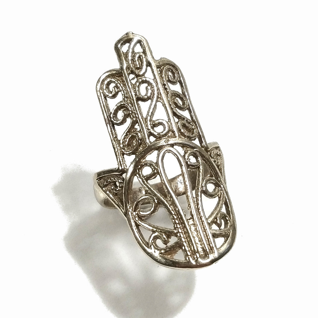 ANELLO artigianale in ottone | Mano di Fatima | Gioielli in ottone