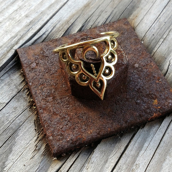 ANELLO MOON in ottone color oro ANELLO artigianale | GIOIELLI ARGENTO | BOHO