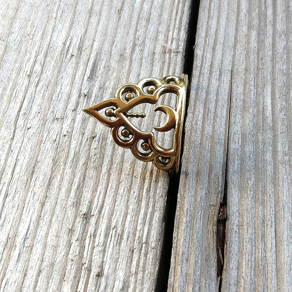 ANELLO MOON in ottone color oro ANELLO artigianale | GIOIELLI ARGENTO | BOHO