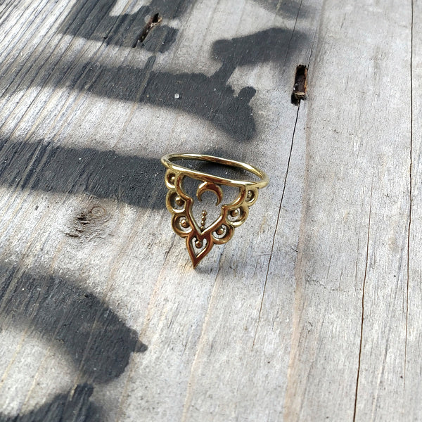 ANELLO MOON in ottone color oro ANELLO artigianale | GIOIELLI ARGENTO | BOHO
