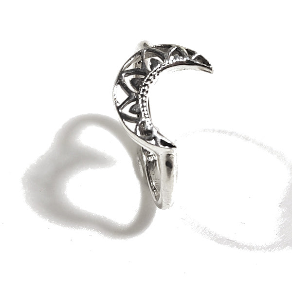 ANELLO MEZZALUNA ETNICO in argento 925 anello artigianale | Mezza luna