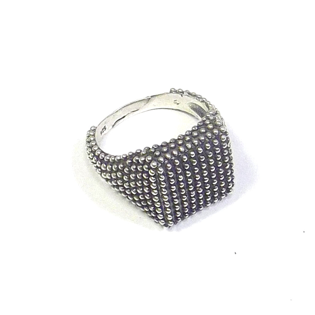 Anello mignolo argento 925 chevalier puntinato - REIMS