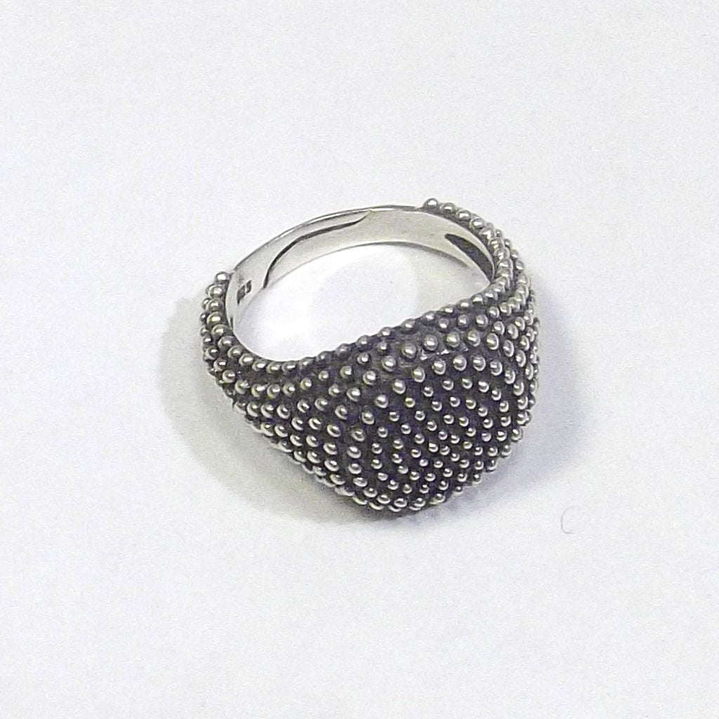 Anello mignolo argento 925 chevalier puntinato - HAVRES