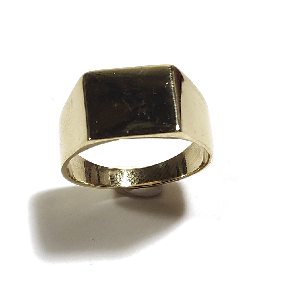 PINKEY RING in rectangular chevalier brass