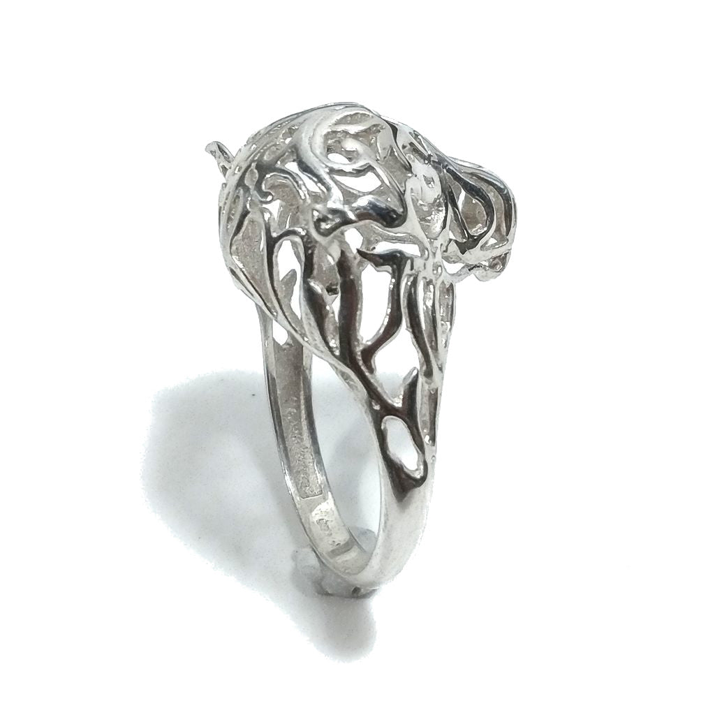 Anello in argento 925 testa di TIGRE - concept | GIOIELLI CONTEMPORANEI