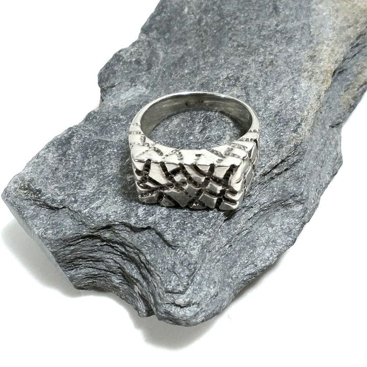 Anello rialzato stile chevalier | ANELLO mignolo d'argento 925 | Uomo donna