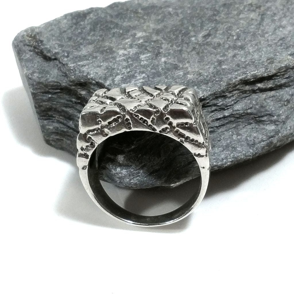 Anello rialzato stile chevalier | ANELLO mignolo d'argento 925 | Uomo donna