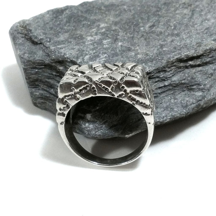 Anello rialzato stile chevalier | ANELLO mignolo d'argento 925 | Uomo donna