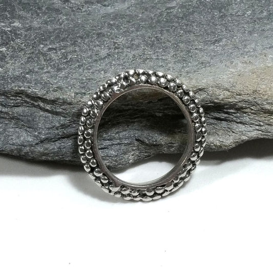 Fascia puntinata uomo o donna artigianale | ANELLO FASCIA d'argento 925