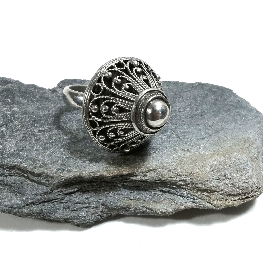 ANELLO etnico artigianale in argento 925 - CHITRANGI