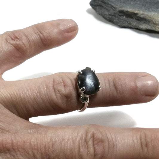 ANELLO artigianale in argento 925 con OCCHIO DI FALCO | Gioielli in argento