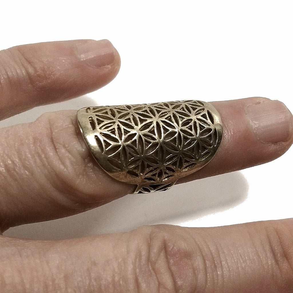 ANELLO artigianale in ottone | FIORE DELLA VITA | Gioielli in ottone