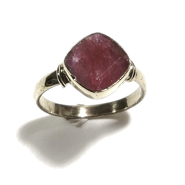 ANELLO etnico KUNDLI in ottone con pietra - Gioielli indiani originali
