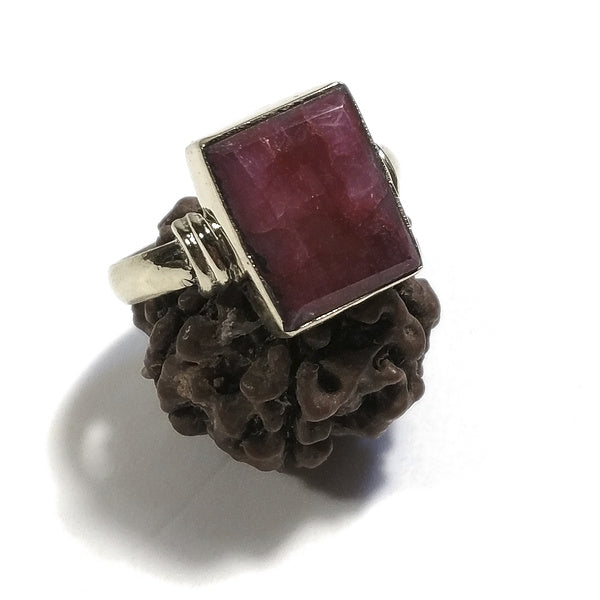 ANELLO etnico KUNDLI in ottone con pietra - Gioielli indiani originali