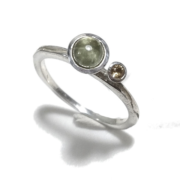 ANELLO artigianale in argento 925 Anello con pietra Labradorite, Granato | GIOIELLI IN ARGENTO