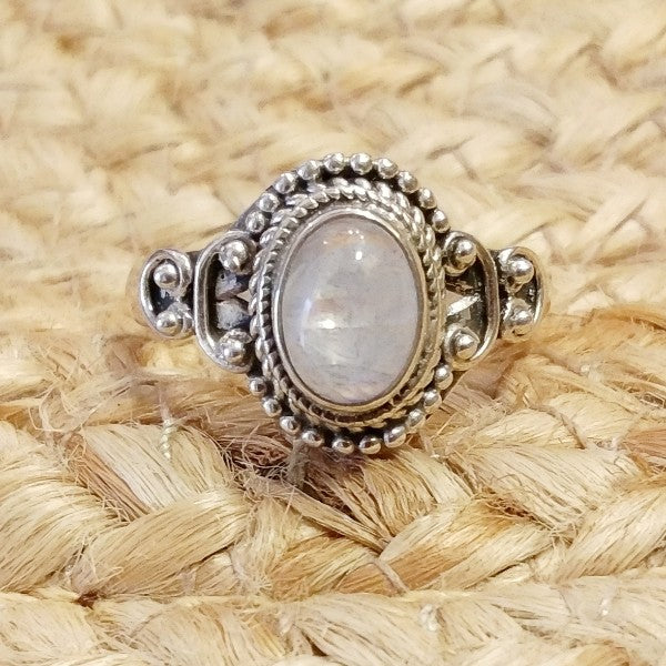 ANELLO ESHA artigianale in argento 925 con Labradotite , Ametista | GIOIELLI CON PIETRE
