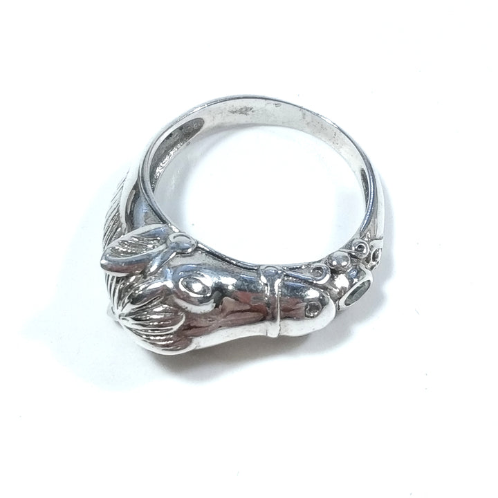 HORSE RING in 925 silver with Peridot | SILVER JEWELRY