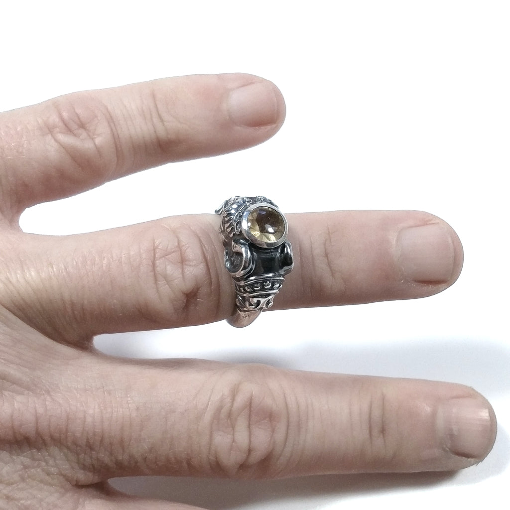 ANELLO ELEFANTE in argento 925 ANELLO ETNICO Citrino | GIOIELLI IN ARGENTO