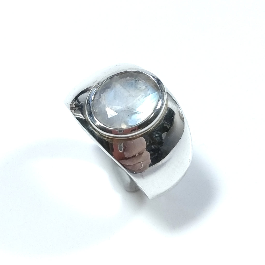 Anello con pietra in argento 925 ANELLO artigianale Pietra di Luna | GIOIELLI IN ARGENTO