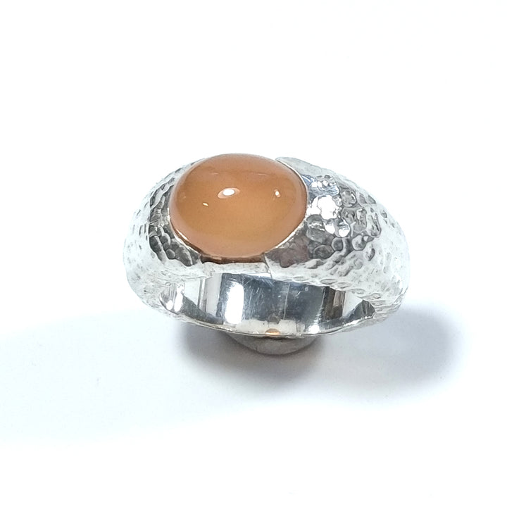 Anello con pietra in argento 925 ANELLO artigianale Corniola | GIOIELLI IN ARGENTO