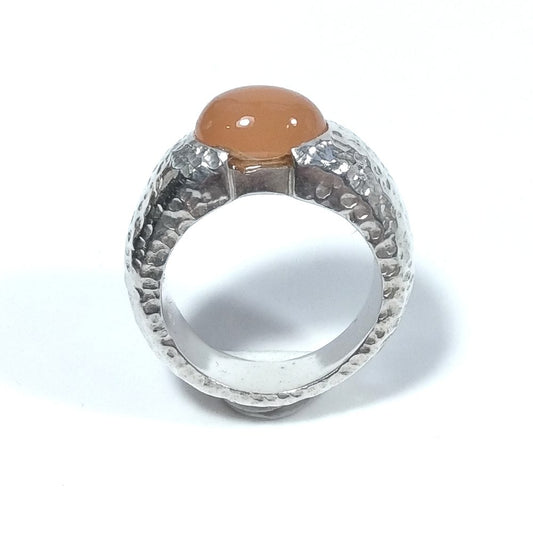 Anello con pietra in argento 925 ANELLO artigianale Corniola | GIOIELLI IN ARGENTO