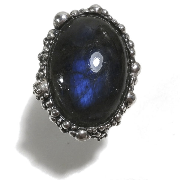 Anello DOT con pietra in argento 925 ANELLO artigianale Labradorite