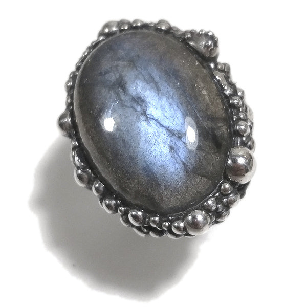 Anello DOT con pietra in argento 925 ANELLO artigianale Labradorite