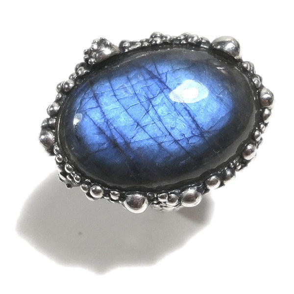 Anello DOT con pietra in argento 925 ANELLO artigianale Labradorite