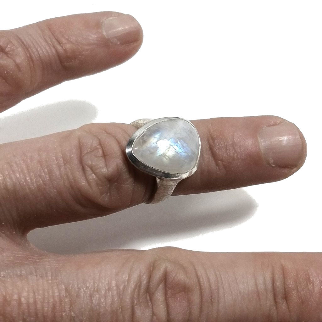 ANELLO artigianale in argento 925 con PIETRA DI LUNA | Gioielli in argento