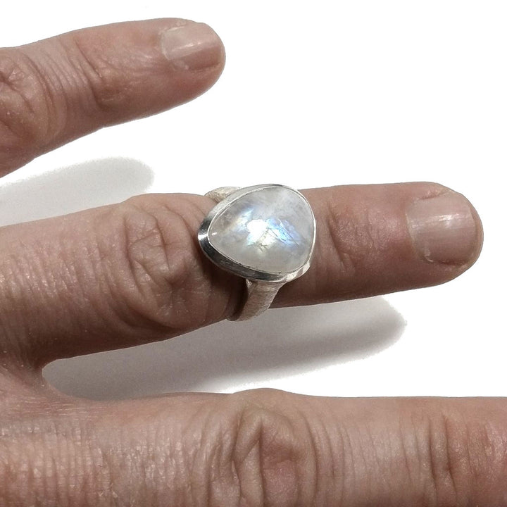 ANELLO artigianale in argento 925 con PIETRA DI LUNA | Gioielli in argento