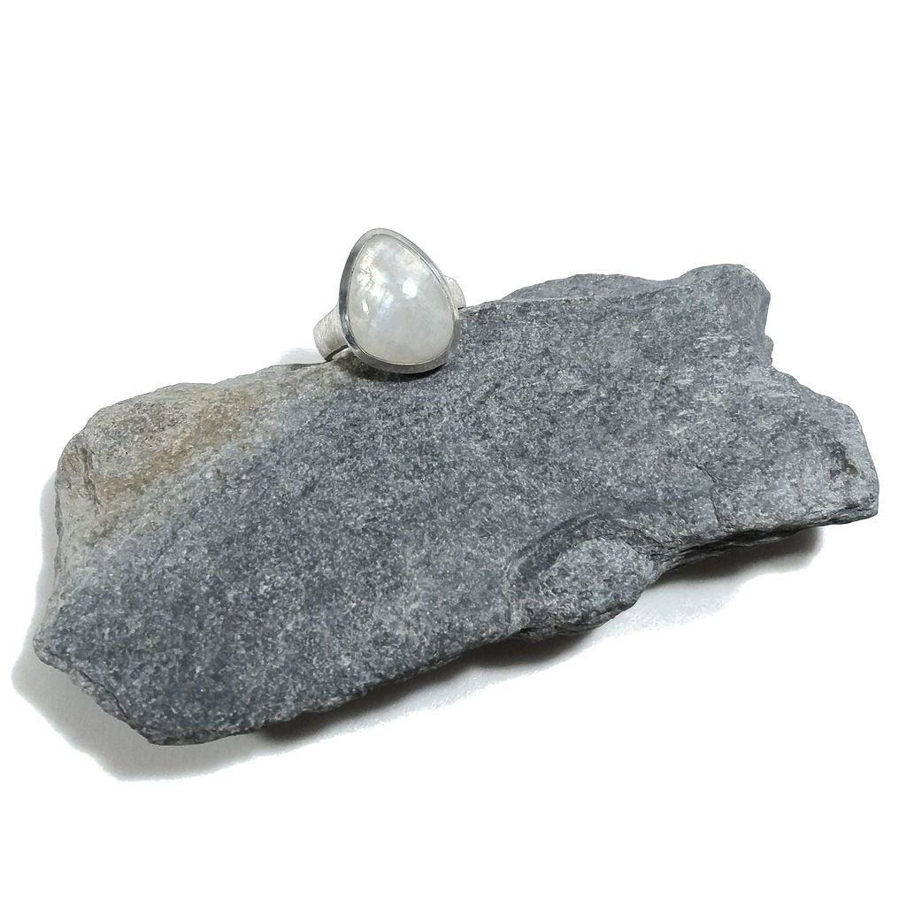 ANELLO artigianale in argento 925 con PIETRA DI LUNA | Gioielli in argento