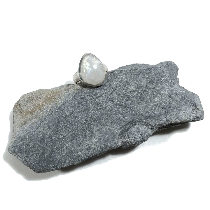 ANELLO artigianale in argento 925 con PIETRA DI LUNA | Gioielli in argento
