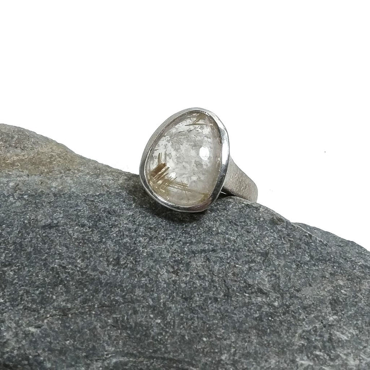 ANELLO artigianale in argento 925 con Quarzo rutilato | Gioielli in argento