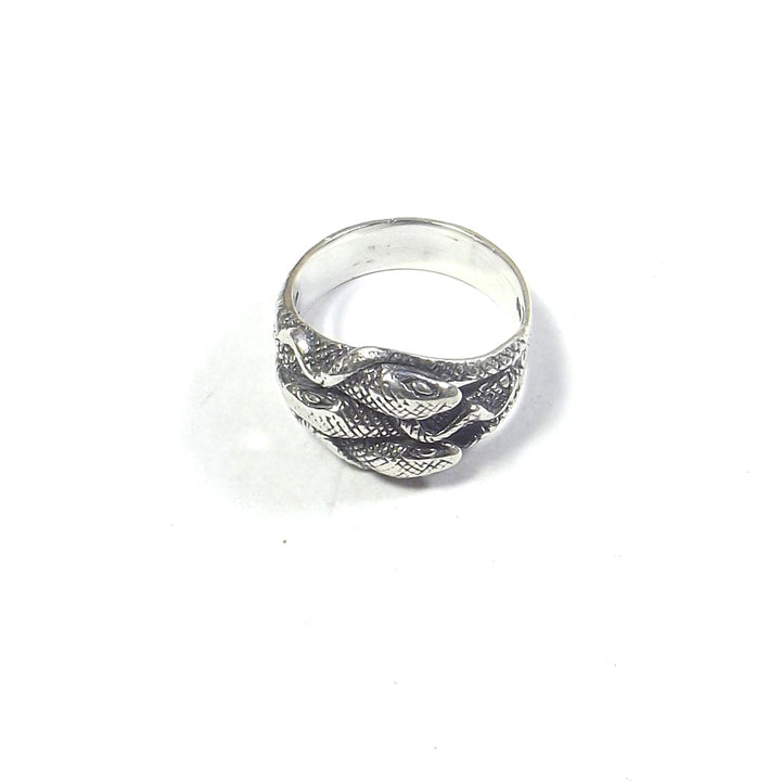Anello in argento 925 a forma di 3 SERPENTE brunitoAnello Serpente in argento 925 da uomo e donna - NAGA
