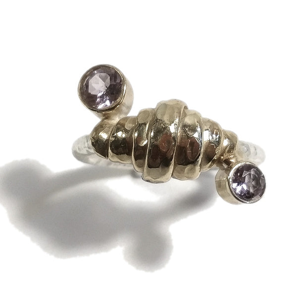 Anello VASUDHA in argento 925 ANELLO artigianale - Lapislazzuli Peridoto Topazio e altro