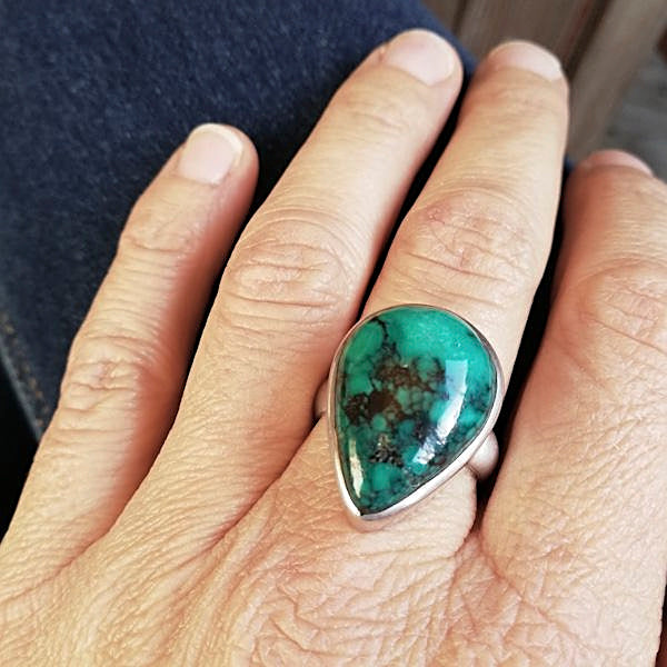 Anello VIDYA in argento 925 ANELLO artigianale con TURCHESE