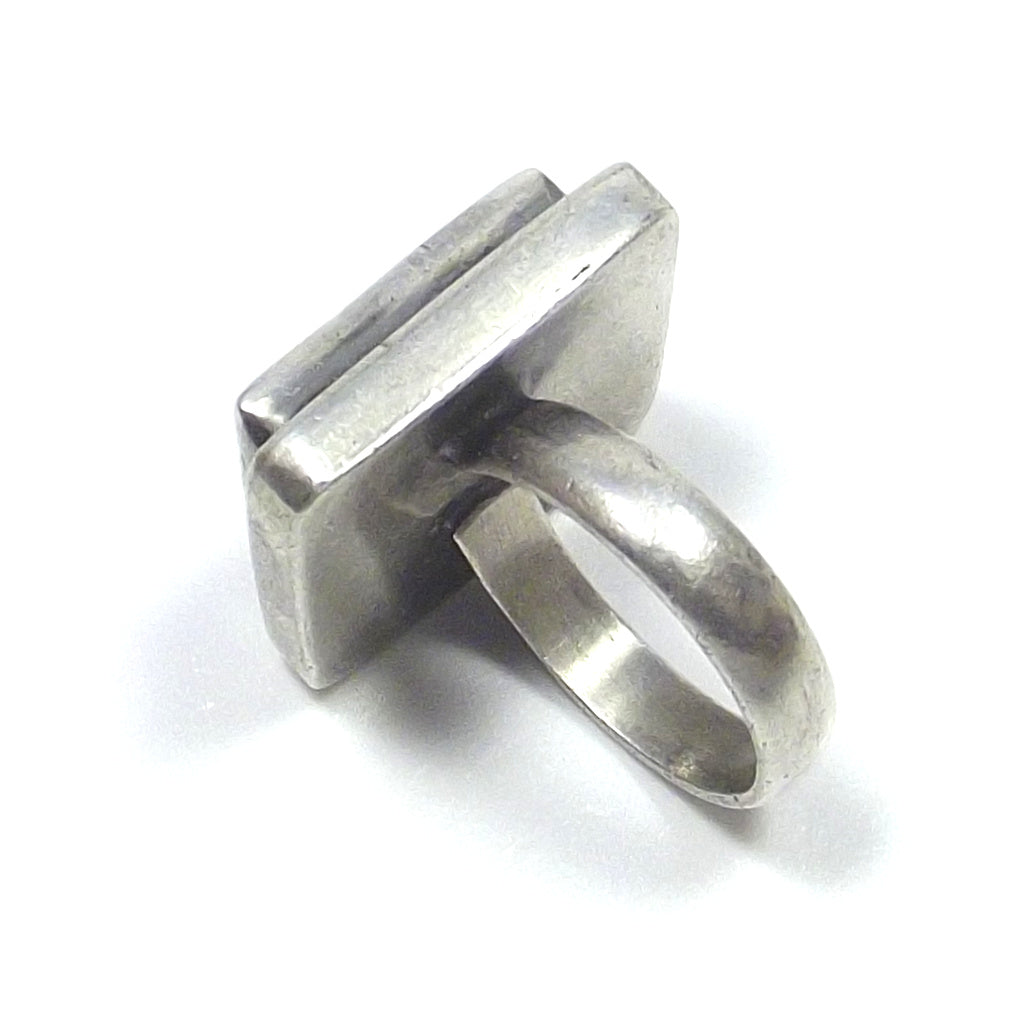 Anello SIGILLO  ETNICO argento antico - emblema pavone