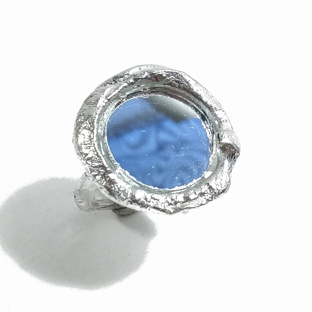 Anello con SPECCHIO in argento 925 - artigianale - Pezzo Unico