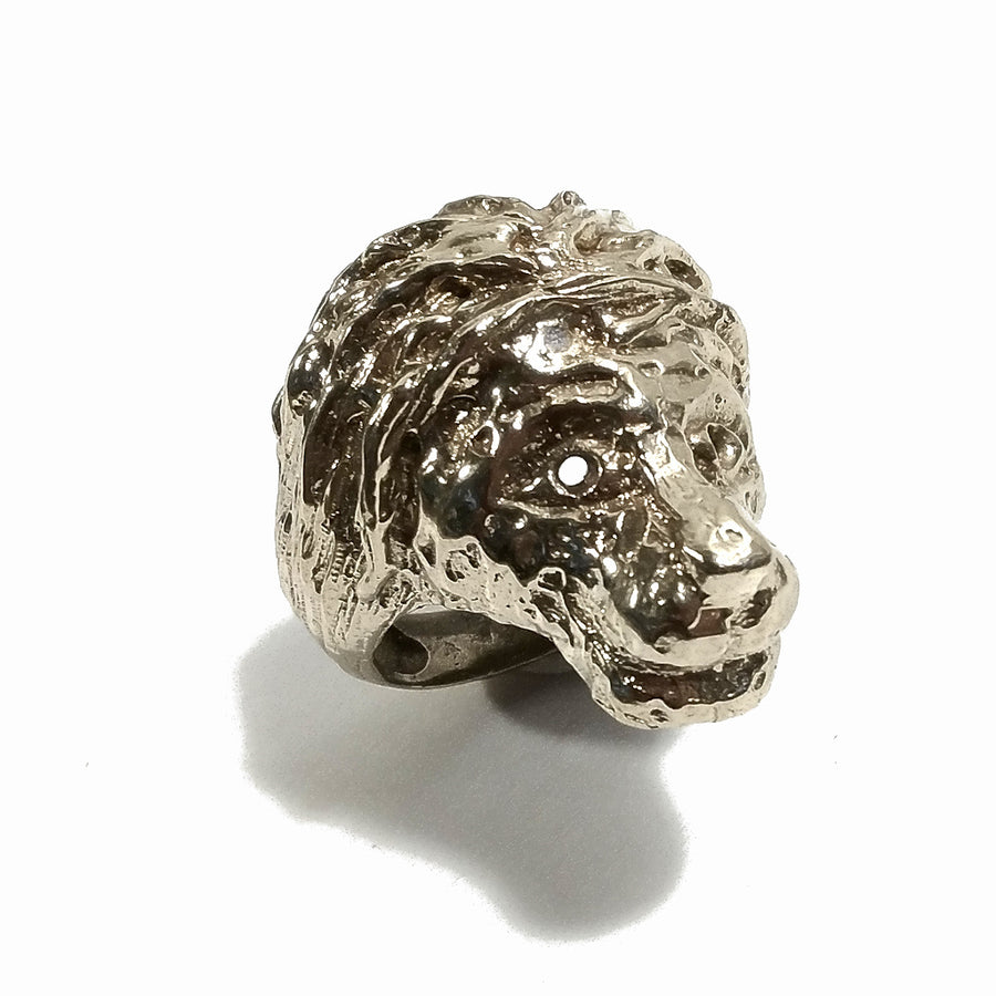 ANELLO artigianale in ottone - LION