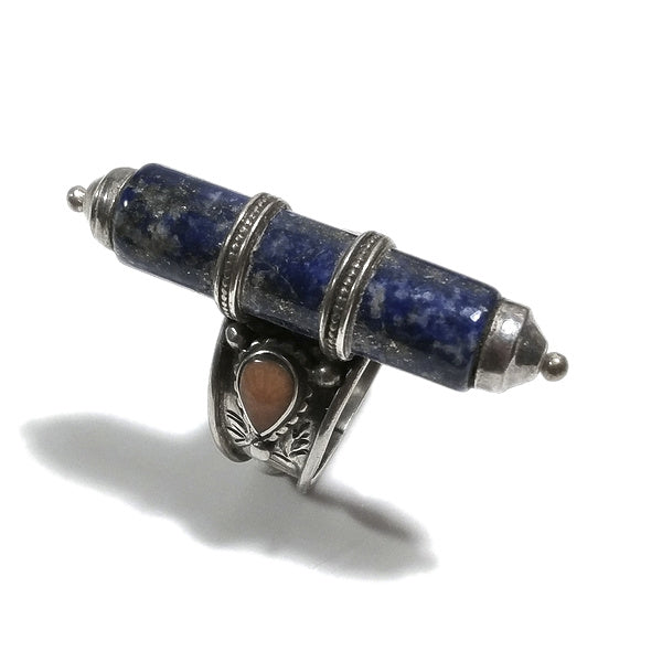 Anello TIBETANO TENZIN con Lapislazzuli in argento 925 | Gioielli etnici