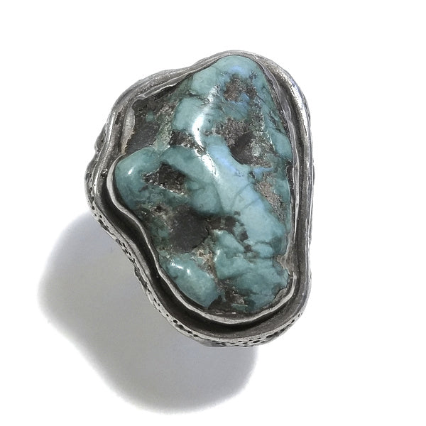 Anello TIBETANO AKAR con TURCHESE in argento 925 | Gioielli etnici